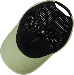 Light Green 6-Panel Snapback Cap Mesh Breathable Adjustable Unisex Outdoor Casual <b>Hat</b> Spring Summer Adult - Product Image 4