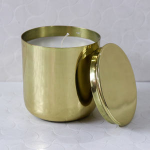 Bocaux à bougies vides de luxe, finition brillante, faits à la main, écologiques, avec couvercles métalliques gravés du logo personnalisé pour la décoration intérieure - Product Image 2