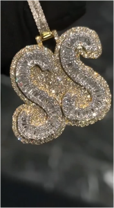 Custom <b>Name</b> Number Iced Out 925 Silver Pendants Moissanite Baguette <b>Chain</b> Necklace With Diamond for Men Women Jewelry - Product Image 4