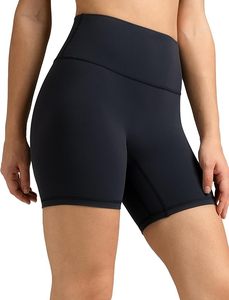 Shorts Deportivos de Cintura Alta para Mujer, Color Sólido, Tejido Elástico, Secado Rápido, Ajuste Deportivo, Cintura Elástica, Negro - Product Image 3
