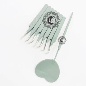 Pinzas para pestañas hechas a mano de acero inoxidable duraderas profesionales, agarre de diamante, punto plateado, logotipo personalizado, tamaños de 12-14cm, pestañas de lujo - Product Image 3