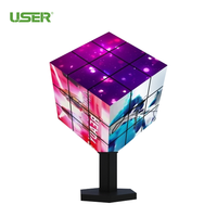 Vendita calda Design innovativo logo appeso Led cubo schermo per negozio ristorante ascensore creativo 4/5 lato cubo schermo
