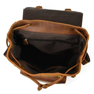 Slim <b>Waterproof</b> Leather Laptop <b>Backpack</b> Anti-Theft Vintage Rucksack Genuine Leather Travel Pack LBP-0320 - Product Image 5