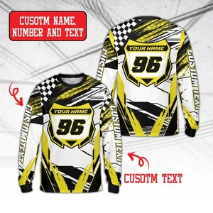 Camisetas personalizadas de manga larga para motocross, jerseys de invierno para motocross, camisetas de carreras con nombre y número personalizados para unisex - Product Image 6