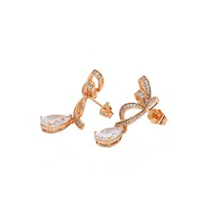 Pendientes de lujo con diseño de lazo real, chapados en oro de 14 quilates, con diamantes talla pera, diamantes cultivados en laboratorio, joyería para bodas y fiestas para mujeres. - Product Image 3
