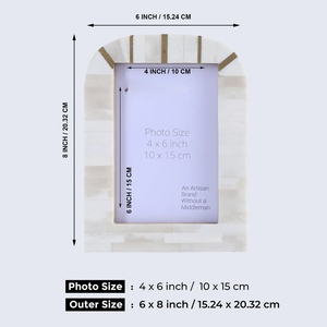 Cadre photo en os incrusté de pierres précieuses de qualité supérieure |   Décoration d'intérieur artisanale - Product Image 2