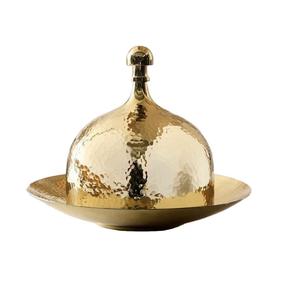 Plat à beurre contemporain et classique en acier inoxydable, écologique, pour le Ramadan, idéal pour les fêtes et les maisons religieuses traditionnelles du Moyen-Orient - Product Image 1