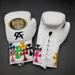 ถุงมือชกมวย No Boxing No Life Pro MMA แบบเม็กซิกัน  ผูกเชือก  หนังวัวแท้  สำหรับทุกเพศ  ดีไซน์คริสเตียน  สำหรับฝึกซ้อมและแข่งขัน - Product Image 3