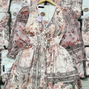 Vestidos de princesa con flores para mujer, cintura natural, ajuste ceñido, sin tirantes, de gasa, casuales, lavables, precio de fábrica, personalizados - Product Image 5