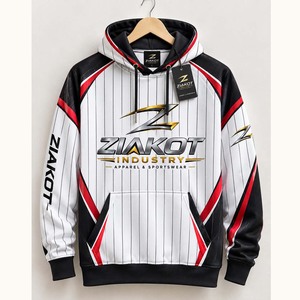 Sudadera con Capucha de Fútbol Americano Ziakot, Color Gris Acero, Rojo y Negro, Cosida a Medida, Venta al Por Mayor Directa de Fábrica - Product Image 4