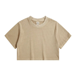 Summer High Quality 100% Cotton Long T Shirt Women Color Solid Soft Female Tees Casual Oversized Crop <b>Top</b> T Shirts - Product Image 3