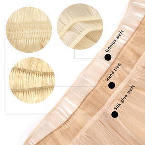 KSWIGS Nouvelle conception européenne de cheveux, tissage simple de haute qualité, 100% cheveux humains Remy, texture droite invisible, double trame, extension - Product Image 6