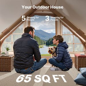 Tenda Gonfiabile per 3-5 Persone, Facile da Montare, con Pompa Manuale, in Oxford 300D PVC, per 4 Stagioni, Tenda Glamping con Stufa, Robusta - Product Image 3