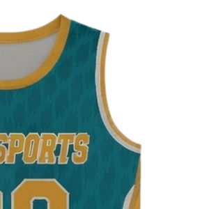 Camiseta Deportiva Unisex Color Verde Azulado y Dorado, Uniforme Deportivo de Poliéster, Ropa Deportiva Ligera para Equipos, Ropa de Alto Rendimiento - Product Image 4