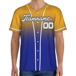Maillot de baseball personnalisé pas cher, sérigraphié, col en V, respirant, en coton biologique, avec nom et logo d'équipe sur mesure, vente en gros - Product Image 4