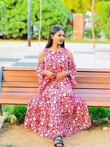 Women's Girls' Printed Pure Cotton Maxi Dress Indian Block Print Casual Summer Evening Party Trendy Wholesale Long Midi Bulk - Product Image 3