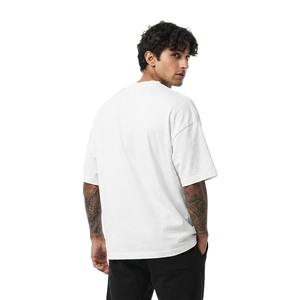 Retro Serif Branding and Minimal Text Print <b>men's</b> <b>shirts</b> OEM <b>Men</b>’s <b>White</b> Graphic Crew Neck Tee <b>Short</b> <b>Sleeve</b> Streetwear Wholesale - Product Image 2