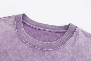 T-shirt décontracté pour femme, coupe classique, col rond, manches courtes, 100 % coton, respirant, séchage rapide, motif lettres imprimé numérique délavé à l'acide - Product Image 4