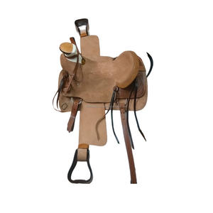 Sillín de caballo de cuero occidental de lujo con Conchos decorativos Cuero Western Roping Ranch Rough Out Wade Saddle - Product Image 1