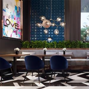 Muebles de restaurante <span class=keywords><strong>Dubai</strong></span> moderno ligero de lujo comida rápida mesa de comedor y sillas restaurante de madera Banco largo cabinas sofá - Product Image 1