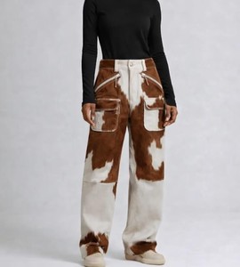 Pantalones de Cuero Vacuno para Mujer, Cintura Alta, Estilo Chic, Casual, Urbano, Boutique, Diseño Personalizado, OEM, Venta al Por Mayor - Product Image 5