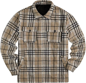 Custom <b>Mens</b> High Quality Yarn Dyed Cotton Plaid Hooded <b>Flannel</b> Shirt <b>Jacket</b> Insulated Eco-Friendly Windproof Streetwear Winter - Product Image 6