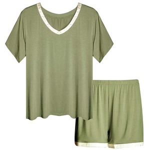 Conjunto de Shorts para Mujer, Camiseta de Cuello Redondo y Shorts a Juego, Ropa Casual de Verano Suave y Transpirable - Product Image 6