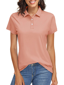 Polo de Mujer de Moda 2026, Polo de Manga Corta de Color Sólido, Transpirable, de Poliéster Tejido, Informal - Product Image 1