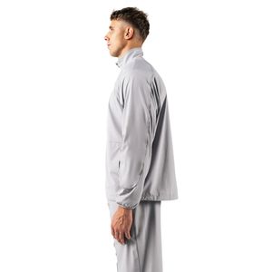 Men's Light Gray Full Zip Training Jacket Lightweight Athletic Sportswear Warm Up Top Long Sleeve Fitness Activewear Outerwear - Product Image 4