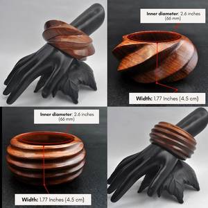 Handcrafted Sissoo <b>Wood</b> <b>Bangle</b> Bracelet Bold Natural Statement Jewelry Elegant Eco-Friendly Jewelry for Women <b>Wood</b> Bracelets - Product Image 5