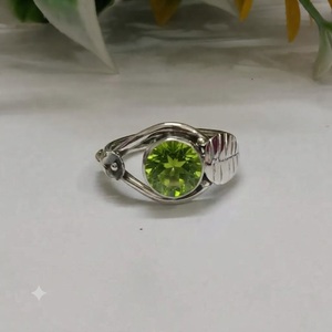 Anillo de Circonio Verde Natural, Plata de Ley 925, Anillo de Compromiso y Boda con Piedra Preciosa Hecha a Mano, Joyería de Lujo al por Mayor - Product Image 6