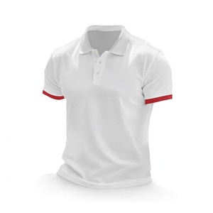 Custom Men's <b>White</b> <b>Polo</b> Shirt Short Sleeve Cotton Tipped Collar Casual Golf Tennis Sportswear <b>Top</b> Supplier - Product Image 1