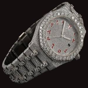 Nuevo Reloj de Lujo para Hombre, Color Rojo, Números Arábigos, Caja Redonda, Diamante Moissanita, Estilo Hip Hop, a la Moda - Product Image 2