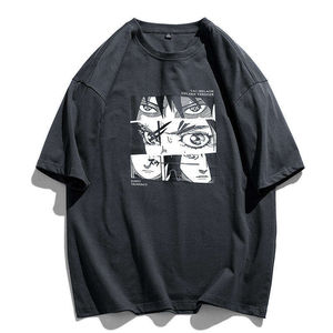 T-shirt à manches courtes surdimensionné pour homme, 100% coton jersey, imprimé à motifs, style streetwear, col rond, haut décontracté - Product Image 6