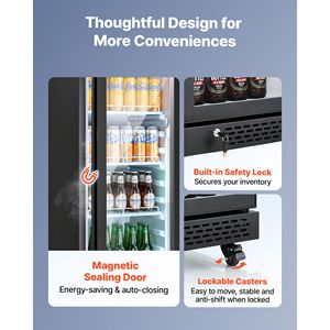 Réfrigérateur commercial à porte vitrée pour boissons, 8,3 pi³ de volume, réfrigérateur vertical, vitrine réfrigérée - Product Image 6