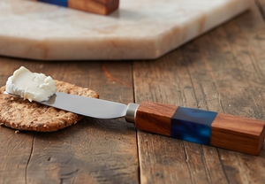 Blue Resin Wooden Handle <b>Cheese</b> <b>Knife</b> <b>Set</b> In Stainless Steel With Elegant Design Perfect Tools For Kitchenware And Tableware - Product Image 6