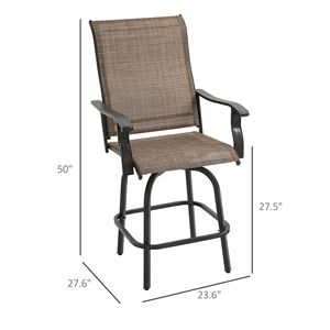 Sgabelli da Bar Girevoli di Design Scandinavo di Alta Qualità con Braccioli, Telaio in Acciaio Morbido e Resistente e Seduta in Tessuto per Uso in Patio o Seminterrato - Product Image 3