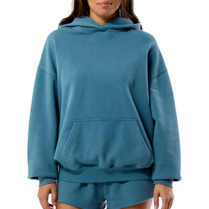 Sudadera con Capucha Azul, Material de Felpa, Color Sólido, Manga Larga, Estilo Casual para Hombre, Ropa de Otoño - Product Image 5