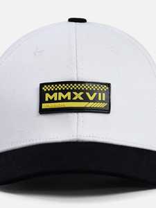 Unisex <b>White</b> Baseball Cap 6-Panel Fitted Solid Color Contrast Brim Casual Adult Style - Product Image 2