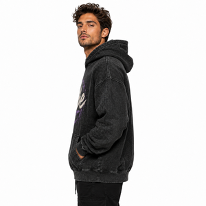 Sudadera con Capucha Vintage para Hombre, Lavado Ácido, Algodón Grueso, Oversize, Estampado Personalizado, Estilo Urbano, Venta al por Mayor, Moda Casual - Product Image 2