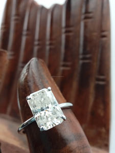 Asscher Cut Diamond Solitaire Anillo de compromiso Plata de Ley 925 Oro blanco/amarillo 2,0 CT Anillo de Bodas de regalo - Product Image 6