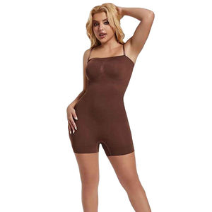 Body gainant une pièce pour femme, col carré, contrôle du ventre, couleur unie, en Spandex et Polyester, tricoté sans couture - Product Image 3