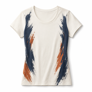Camisetas de Mujer 100% Algodón, Estilo Holgado, Casual, Cortas, con Estampado - Product Image 1