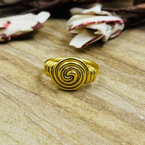 Market Favorite Spiral Wire <b>Ring</b> Boho Brass <b>Ring</b> For Women 18K Gold Plated <b>Statement</b> Swirl Design <b>Ring</b> For Wholesale/OEM/ODM - Product Image 4