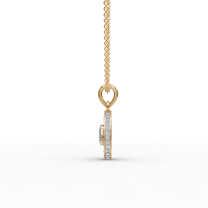 จี้รูปวงรีสีทองประดับเพชรเพาะเลี้ยงในห้องปฏิบัติการ - Product Image 3