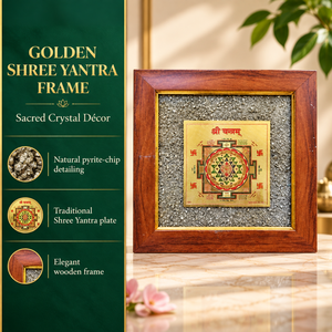 Wooden Frame Crystal <b>Stone</b> Wall Hanging Digital Printed Yantra Feng Shui Decorative Panel Gift Art - Product Image 5
