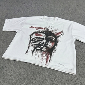 Premium 100% Cotton Heavyweight Solid Jersey T-<b>Shirt</b> Men Custom Logo Oversized Fit Streetwear Casual Eco-Friendly Breathable - Product Image 3