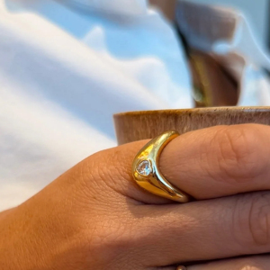 Yellow <b>Gold</b> Heart Cut Diamond <b>Cocktail</b> <b>Ring</b> Women's Romantic Pave Accent Engagement Style - Product Image 2