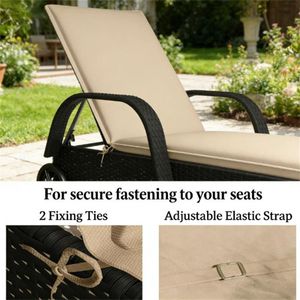 Set di 2 Cuscini Beige per Sdraio da Esterno, Facilmente Pieghevoli, Solo Cuscini per Sedie da Giardino - Product Image 4
