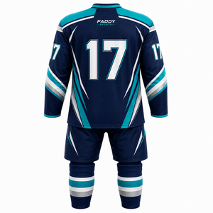 Ensemble de maillots de hockey sur glace sublimés personnalisés, vente en gros, uniforme de hockey sur glace professionnel respirant pour équipe, kit complet avec chaussettes et shorts - Product Image 2